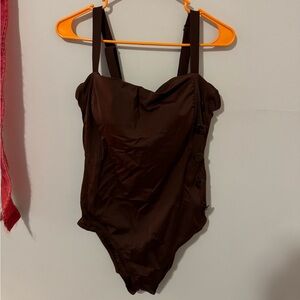 One Piece Swimsuit | Time and Tru | L (12-14) | Brown